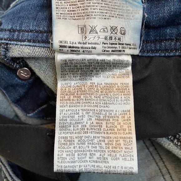 Diesel jeans Size 28 Culturebelt Regular Slim-Tapered leg low rise Stretch Blue - Picture 11 of 15